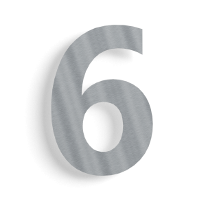 Huisnummer 6 roestvrij staal 30 cm