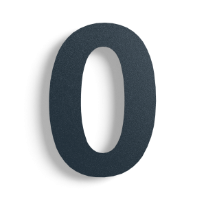 Huisnummer 0 zwart roestvrij staal 80 cm