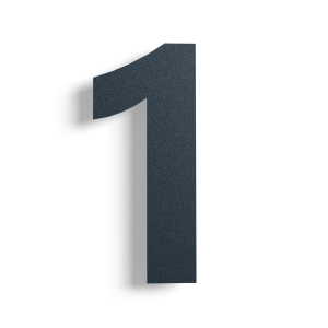 Huisnummer 1 zwart roestvrij staal 80 cm