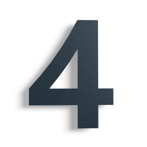 Huisnummer 4 zwart roestvrij staal 30 cm