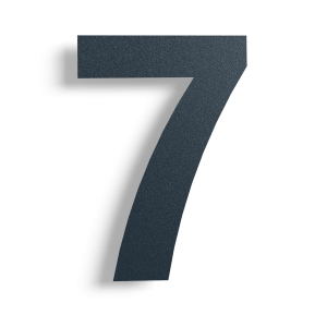 Huisnummer 7 zwart roestvrij staal 80 cm