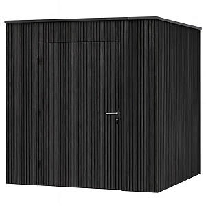 JWOODS Berging 144x144 cm, Geschaafd met verticaal triple rabat zwart