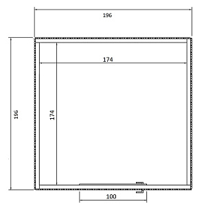 JWOODS Berging 196x196 cm, Geschaafd met verticaal triple rabat zwart