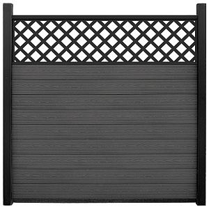 Unique Composiet Tuinscherm Trellis Diagonaal Antraciet 170x187 cm