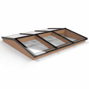 Douglas Zadeldak Lichtstraat Zwart 240,2(b) x 205(d) cm, 6-ruits Gelaagd 44.2 glas