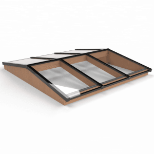 Douglas Zadeldak Lichtstraat Zwart 240,2(b) x 255(d) cm, 6-ruits Gelaagd 44.2 glas