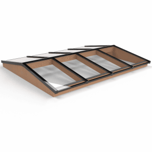 Douglas Zadeldak Lichtstraat Zwart 322,2(b) x 255(d) cm, 8-ruits Gelaagd 44.2 glas