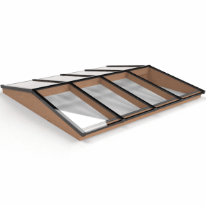 Douglas Zadeldak Lichtstraat Zwart 322,2(b) x 305(d) cm, 8-ruits Gelaagd 44.2 glas