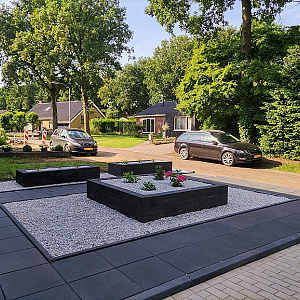 Betontegels 50x50x5 cm Antraciet met facet