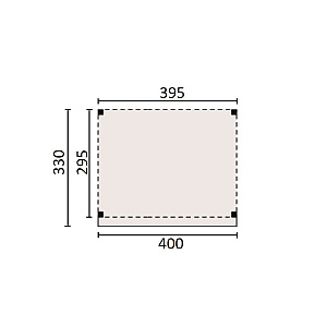 JWOODS Buitenverblijf 400x300 cm, Fijnbezaagd