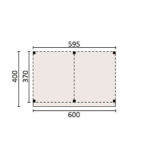 JWOODS Buitenverblijf 600x370 cm, Fijnbezaagd