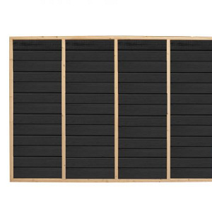 JWOODS Wand 201 tot 300 cm - Zweeds rabat zwart enkelzijdig