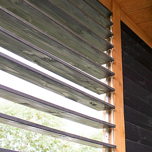 DHZ zwart shutter framewerk 2 stuk RVS rails van 165 cm tbv 14 planken