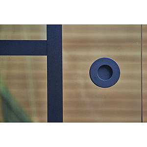 Deurgreep plakhandvat rvs zwart Ø65 mm, set van 2