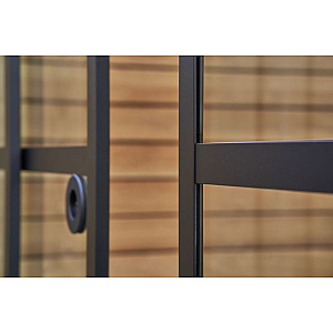 Deurgreep plakhandvat rvs zwart Ø65 mm, set van 2