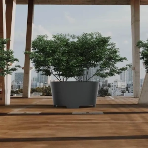 Plantenbak Conic met poten aluminium Ø100x80 cm