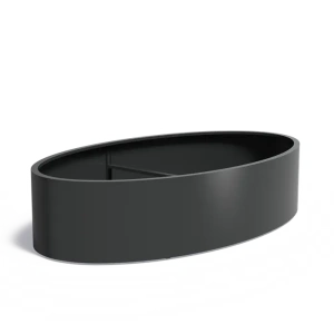 Plantenbak Ellipse met bodem aluminium 280x160x60 cm