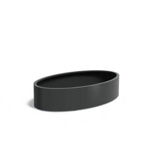 Plantenbak Ellipse met bodem aluminium 200x120x40 cm