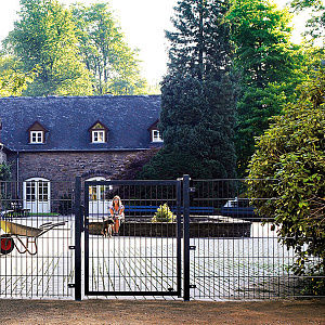 Metalen Tuinpoort Dubbel 300x100 cm Antraciet