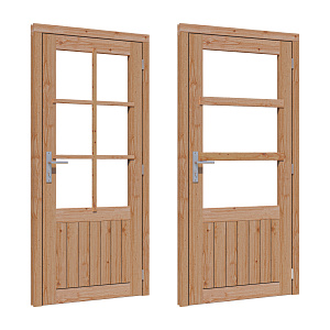 Douglas enkele deur 6-ruits 83x194,2 cm met kozijn onbehandeld rechtsdraaiend (Incl. Hang en Sluitwe