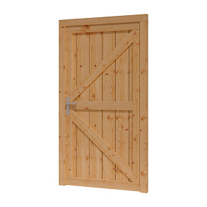 Douglas enkele dichte deur 93x195 cm met kozijn onbehandeld (Incl. Hang en Sluitwerk)