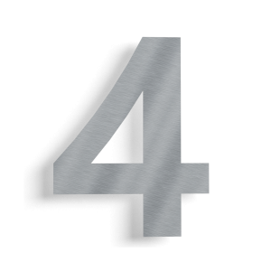 Huisnummer 4 roestvrij staal 15 cm