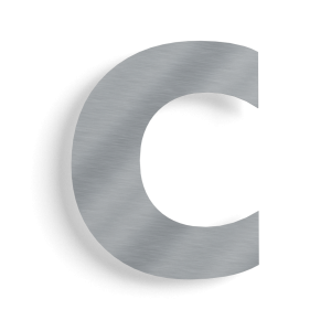 Huisnummer c roestvrij staal 10 cm