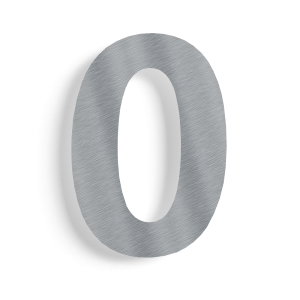 (Plak)huisnummer 0 roestvrij staal 15 cm