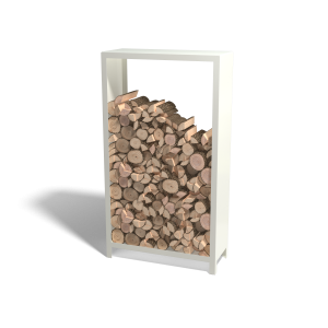 Houtopslag Indiana staal 100x40x180 cm wit (RAL9010)