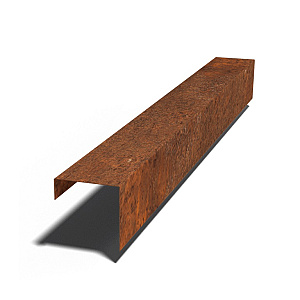 Cortenstaal overzetprofiel 15x15x5 cm (lengte 150 cm)