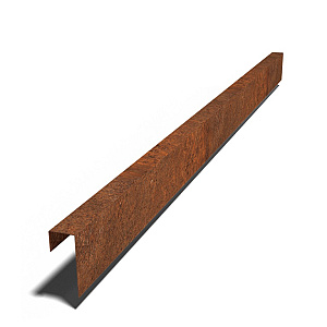 Cortenstaal overzetprofiel 15x6x5 cm (lengte 240 cm)