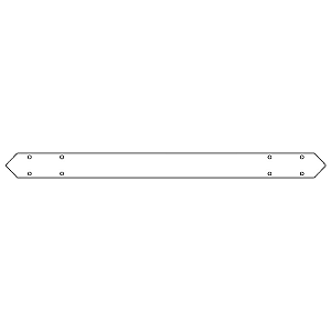 Verzinkt staal bodemplaat verbinder 100 cm