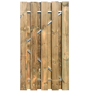 Grenen Privacy Tuindeur Recht op verstelbaar stalen frame 100x195 cm