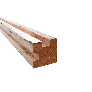 Douglas hoekpaal voorzien van twee sponningen 9,5x9,5x300 cm