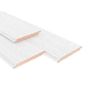 Vuren geschaafd halfhouts rabat 1,8 X 19,5 X 400 cm, wit gespoten