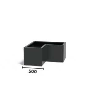 Plantenbak Carrez L-vorm aluminium 100x100x50 cm