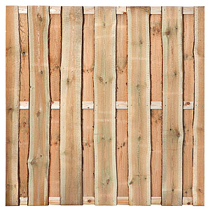 Tuinscherm Rustiek fijnbezaagd groen geïmpregneerd grenen 15-planks, 180x180 cm