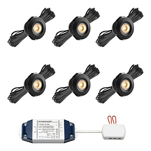 Hamulight Cree Pals ab Led Inbouwspot zwart 6 stuks inclusief afstandsbediening