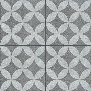 Restpartij Schagen: 4 stuks GeoProArte Design 60x60x4 cm Belgian Blue Dark Grey Flower