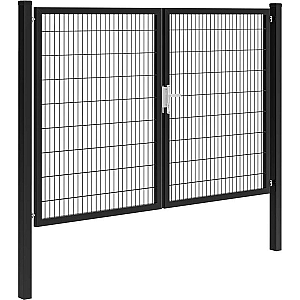 Hillfence dubbele poort Premium-line, 300x180 cm, zwart