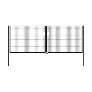 Hillfence dubbele poort Premium-line, 300x180 cm, zwart