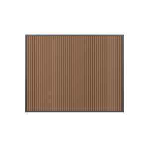 Orion composietwand 300x236 cm voor 300cm kant. Antraciet/Teak