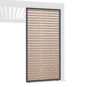 Orion shutterpaneel Vast - Horizontaal. Voor 360 cm zijkant. 113 cm Antraciet/wood