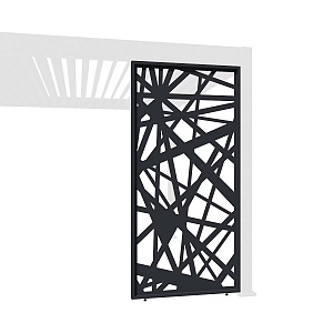 Orion shutterpaneel Vast - Abstractdesign. Voor 360 cm zijkant. 113 cm Antraciet