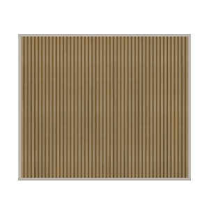 Orion composietwand 400x236 cm voor 400cm kant. Kiezelgrijs/Teak