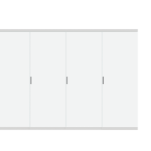 Orion glaswand 300x236 cm Voor 300cm zijkant, verschuifbaar. Wit