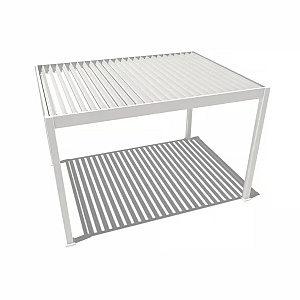 Orion Premium overkapping met elektrisch lamellendak en LED 400x400 cm Wit