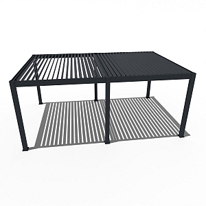 Orion Premium overkapping met elektrisch lamellendak en LED 400x600 cm Antraciet