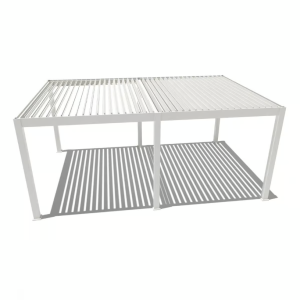 Orion Premium overkapping met elektrisch lamellendak en LED 400x600 cm Wit