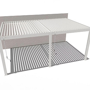 Orion Premium overkapping met elektrisch lamellendak en LED, muurbevestiging 400x600 cm Wit